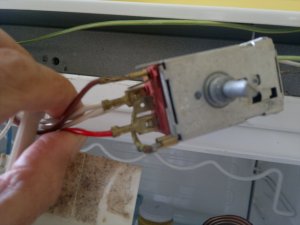 Thermostat with the red and brown wires