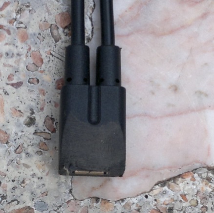 Ground down edge of female micro USB